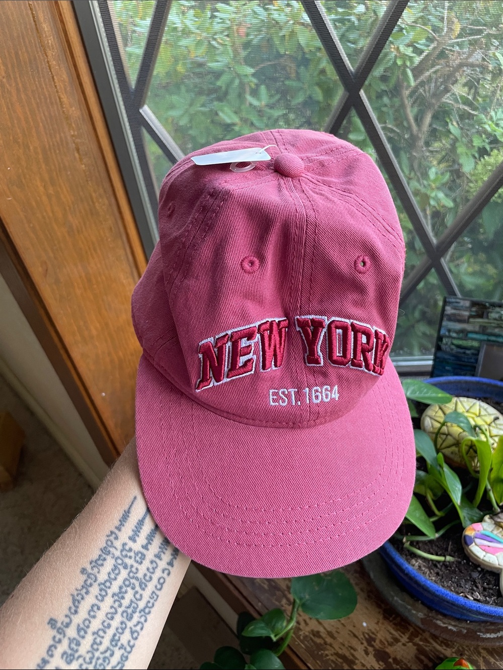 Torkia New York Embroidered Cotton  Baseball Cap - Rose Gold Pink NWT